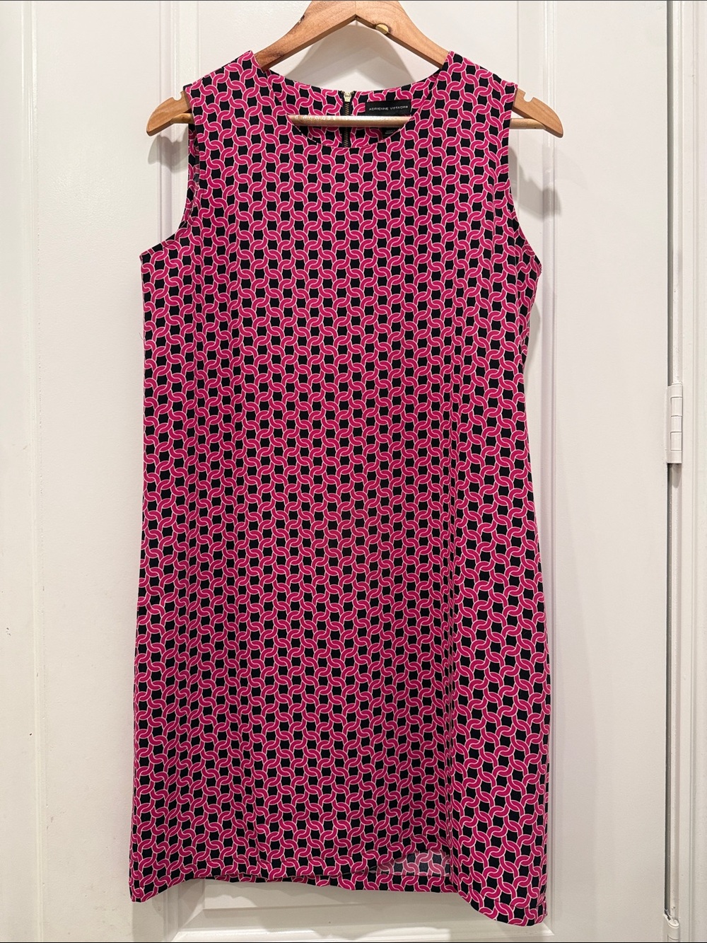 Adrienne Vittadini Pink & Black Geometric Sleeveless Mini Dress
